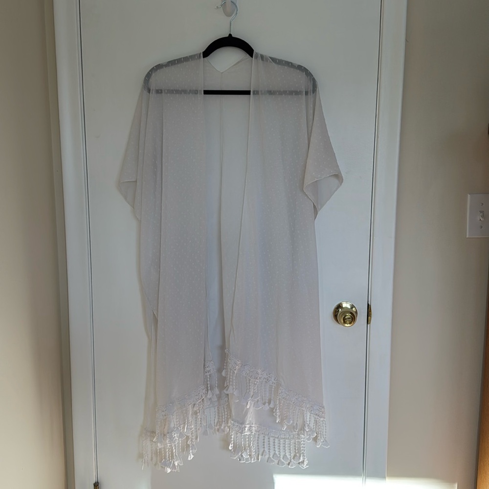 White Semi-Sheer Swimsuit Coverup